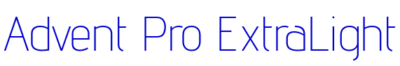 Advent Pro ExtraLight 字体